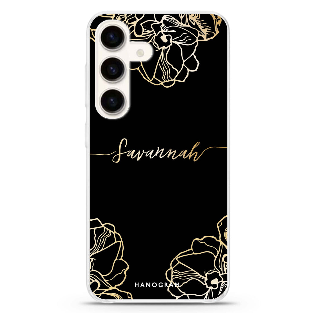 Crafts Of Floral Samsung Galaxy S26/S25/S24 可加名字水晶透明保護殼正面展示