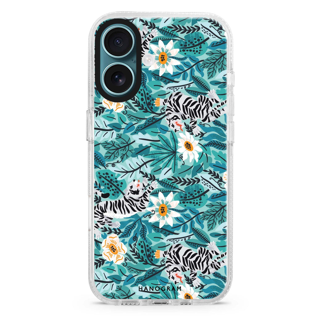 Tiger & Floral Magsafe 兼容水晶透明保護殼