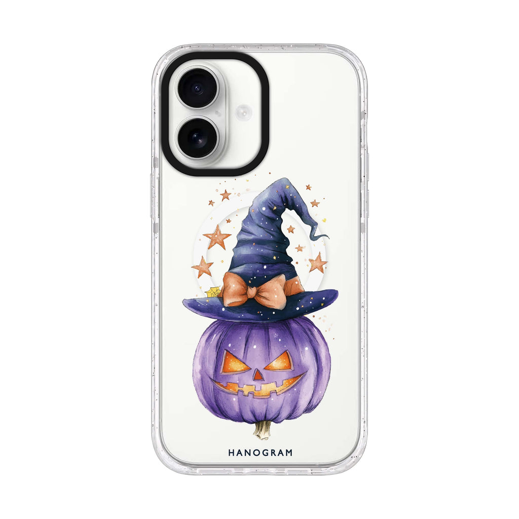 Starry Bow Pumpkin iPhone 17 水晶透明保護殼正面展示