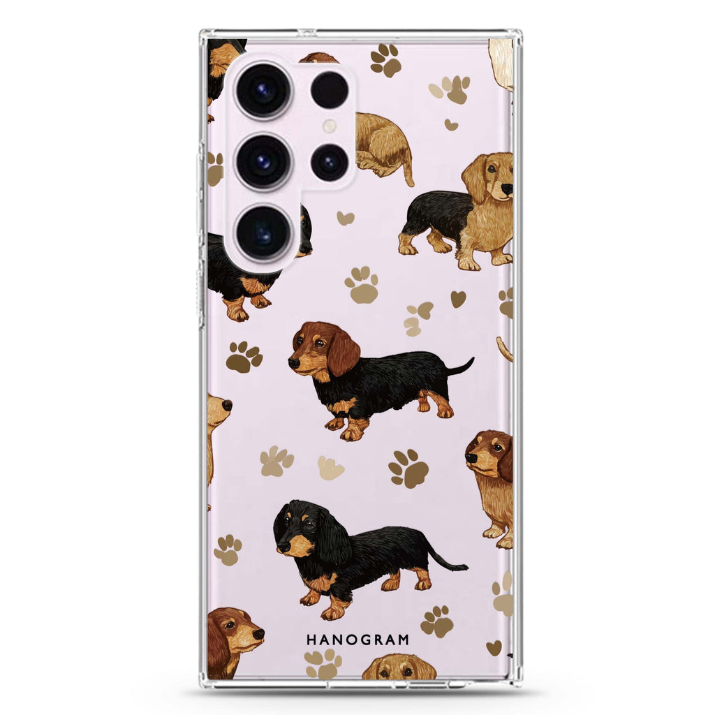 Pawprints of Love Samsung Galaxy Ultra 透明保護殼，適用 S26/S25/S24/S23 Ultra，圖1