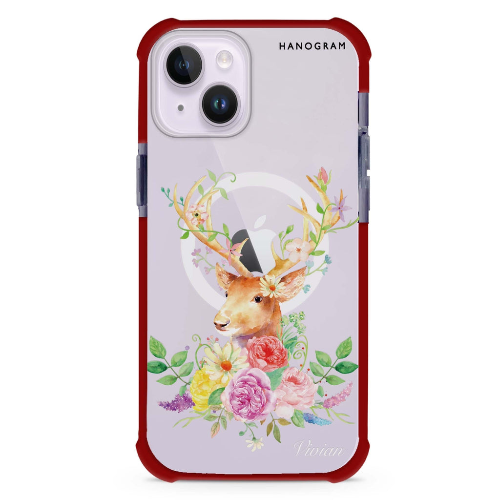 Floral & Deer iPhone 15 Plus Magsafe 兼容超強防摔保護殼