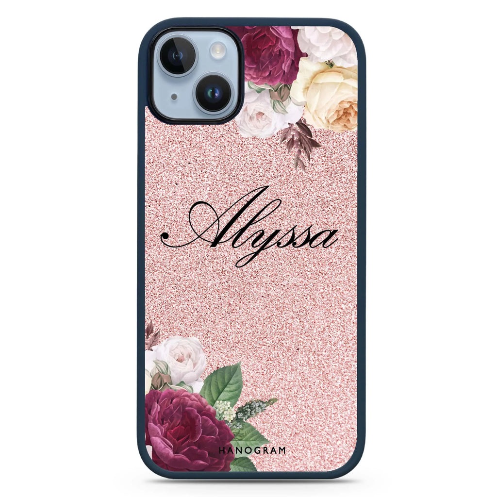 Glittering Floral iPhone 15 Plus 防衝擊保護殼