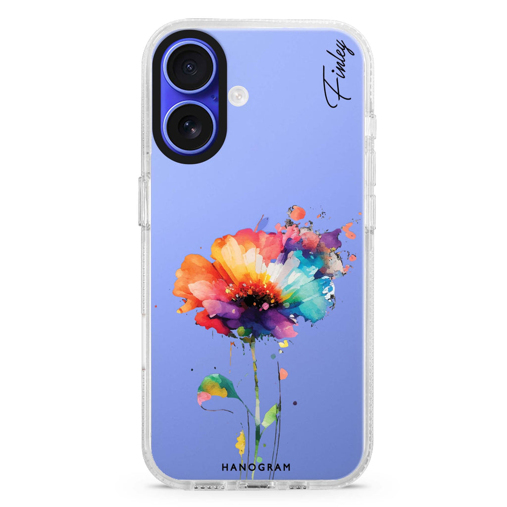 A Beautiful Watercolour Flower 水晶透明保護殼