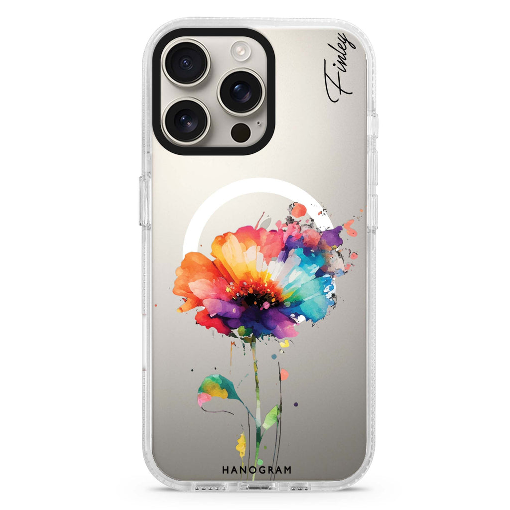 A Beautiful Watercolour Flower Magsafe 兼容水晶透明保護殼