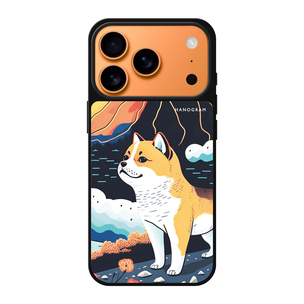 Shiba Inu with Fuji Mountain 狗狗 iPhone 17 Pro Max 鏡面手機殼主圖