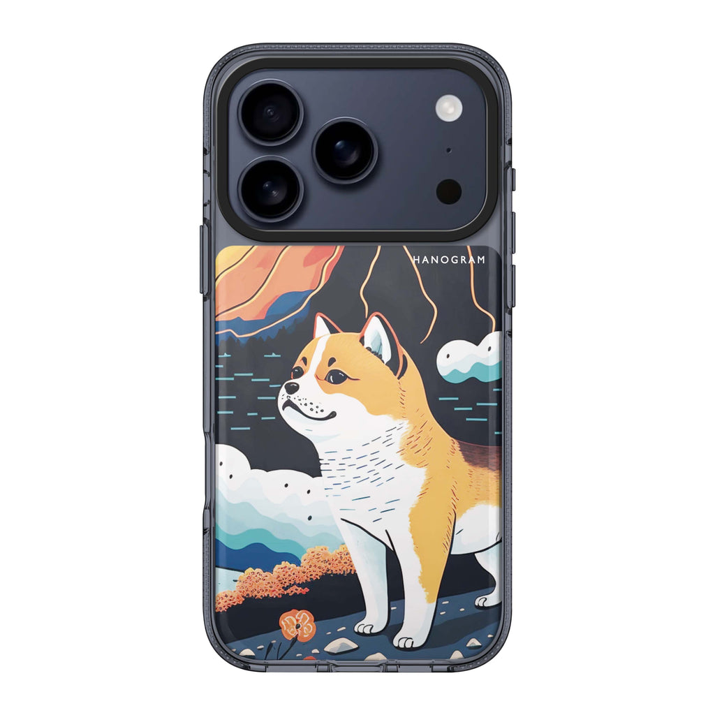 Shiba Inu with Fuji Mountain iPhone 17 Pro Max MagSafe 水晶透明保護殼 狗狗圖案設計 圖1