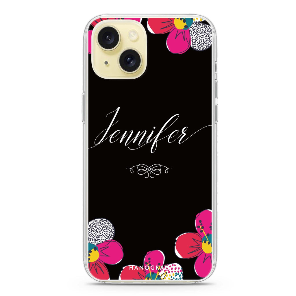 Stunning Floral iPhone 15 plus 水晶透明保護殼