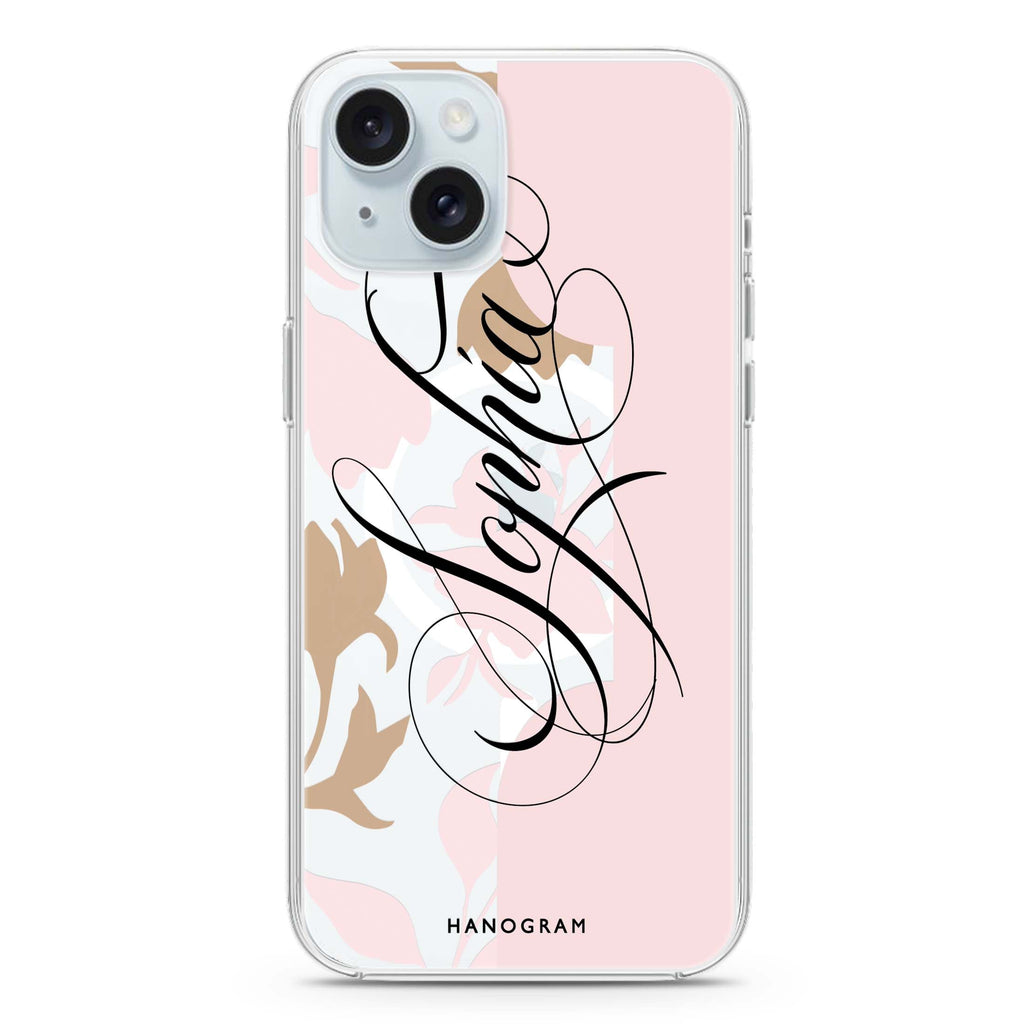 Floral Block iPhone 15 Plus Magsafe 兼容水晶透明保護殼