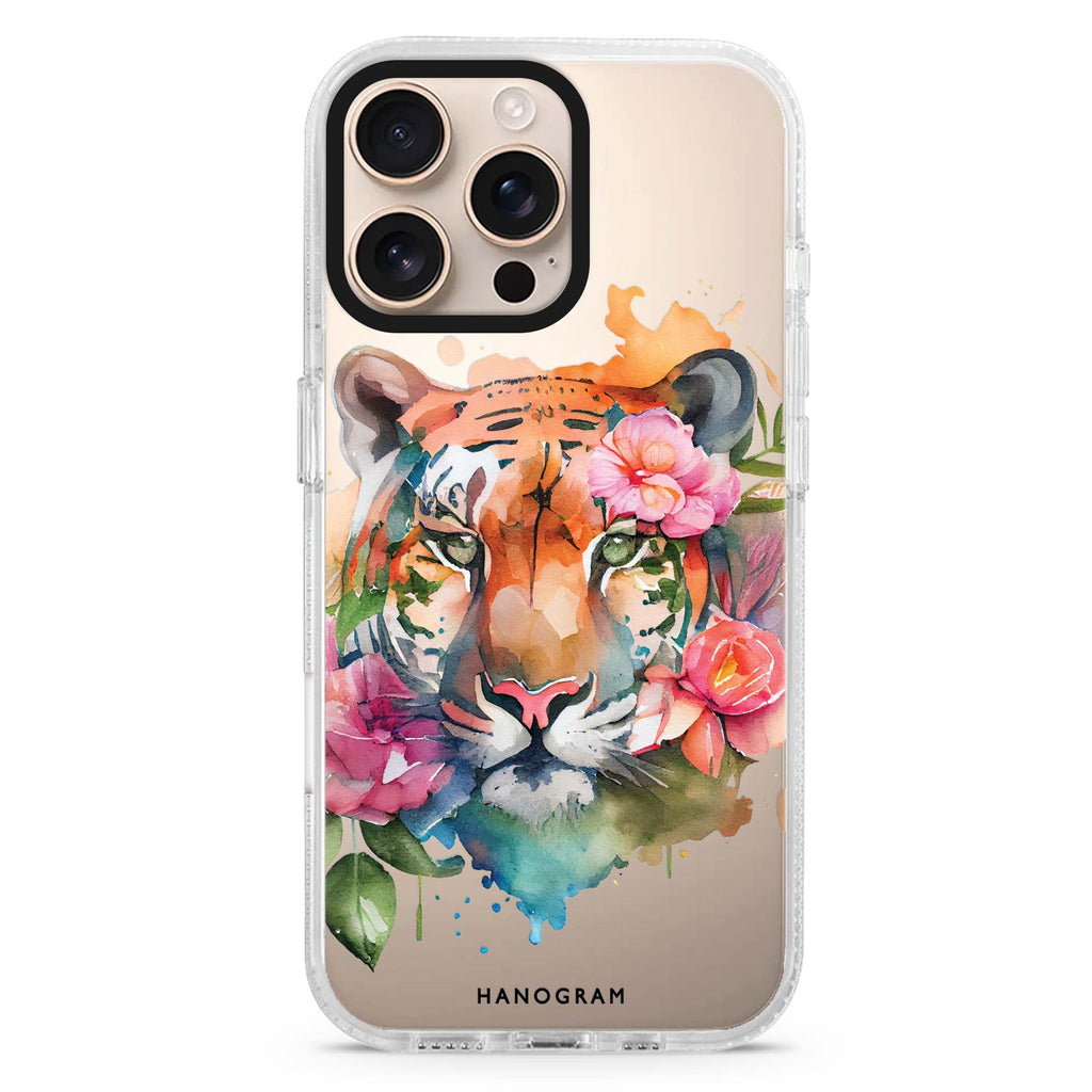 Floral Tiger Magsafe 兼容水晶透明保護殼