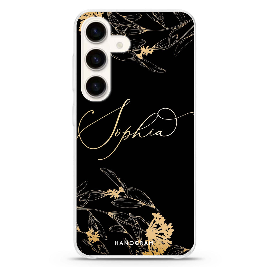 Crafts Of Floral II Samsung Galaxy S26/S25/S24 可加名字水晶透明保護殼正面展示