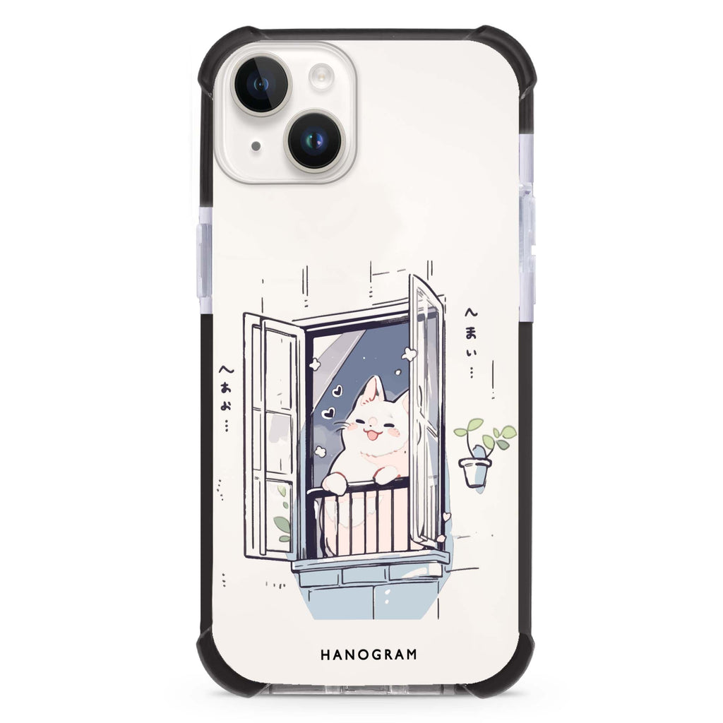 Ledge Lounging Kitty iPhone 15 Plus 超強防摔保護殼