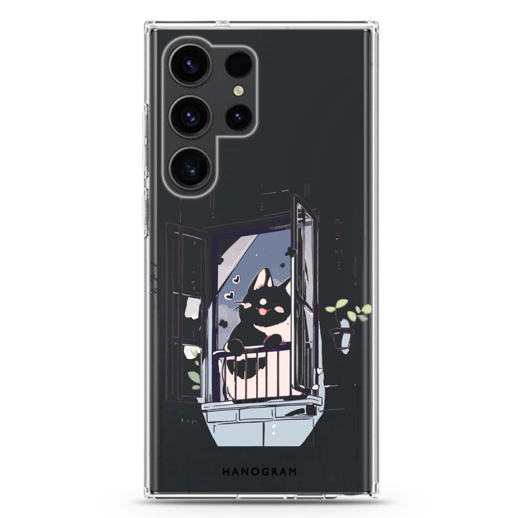 Ledge Lounging Kitty Samsung Galaxy S22 Ultra 水晶透明保護殼