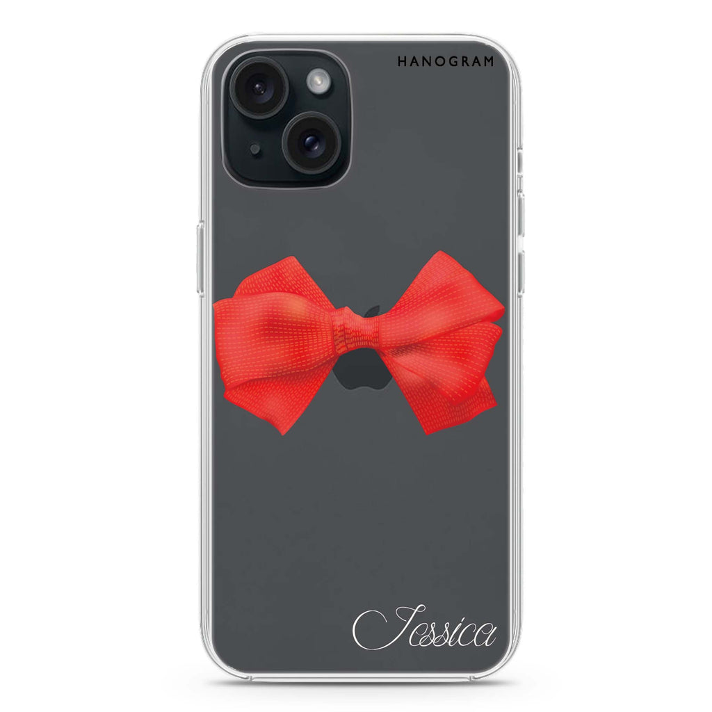 Red Bow iPhone 15 plus 水晶透明保護殼