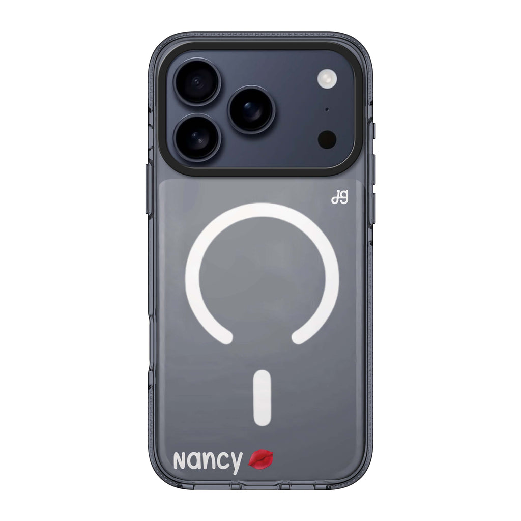 A Kiss iPhone 17 Pro Max MagSafe 水晶透明保護殼 情人節設計設計 可自訂名字及字色 圖1