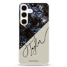 Black Marble Samsung Galaxy S26/S25/S24 可加名字水晶透明保護殼正面展示