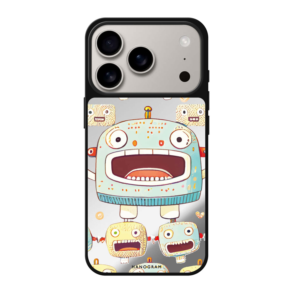 Cute robots 圖案 iPhone 17 Pro Max 鏡面手機殼主圖