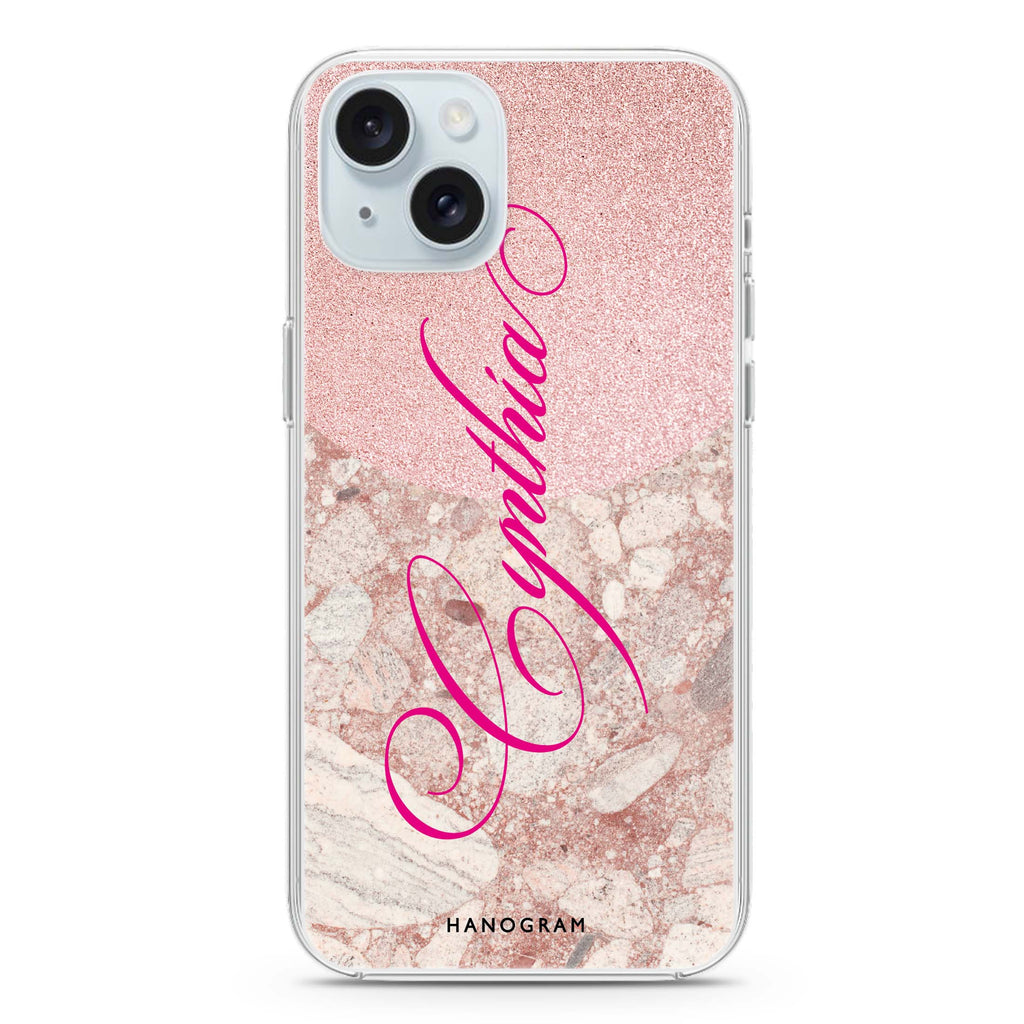 Luxury Marble iPhone 15 Plus Magsafe 兼容水晶透明保護殼