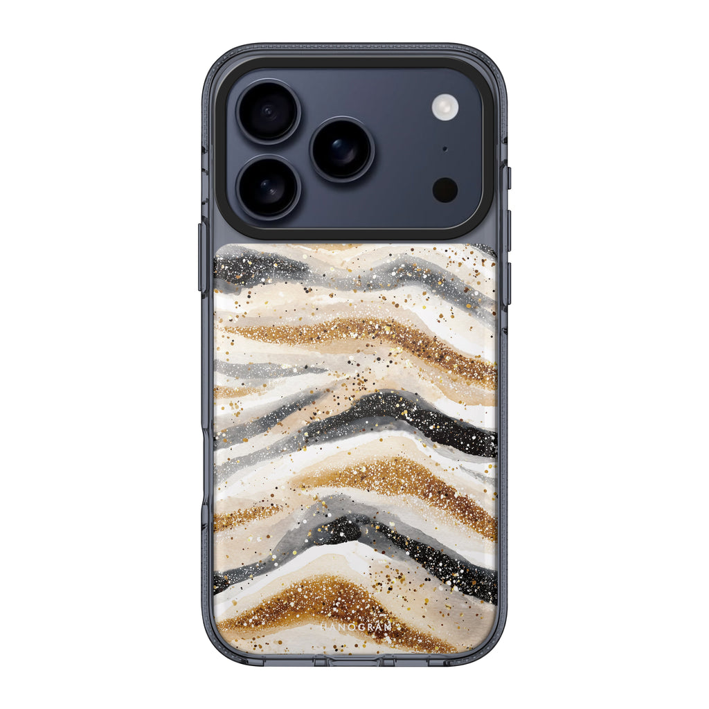 Golden Stripes iPhone 17 Pro Max MagSafe 水晶透明保護殼 圖案款設計 圖1