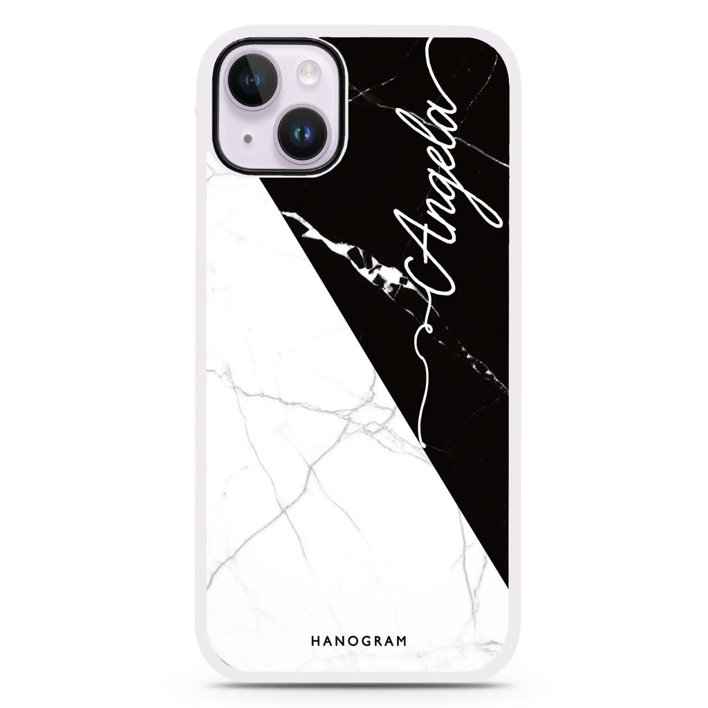 Black And White Marble iPhone 15 Plus 防衝擊保護殼