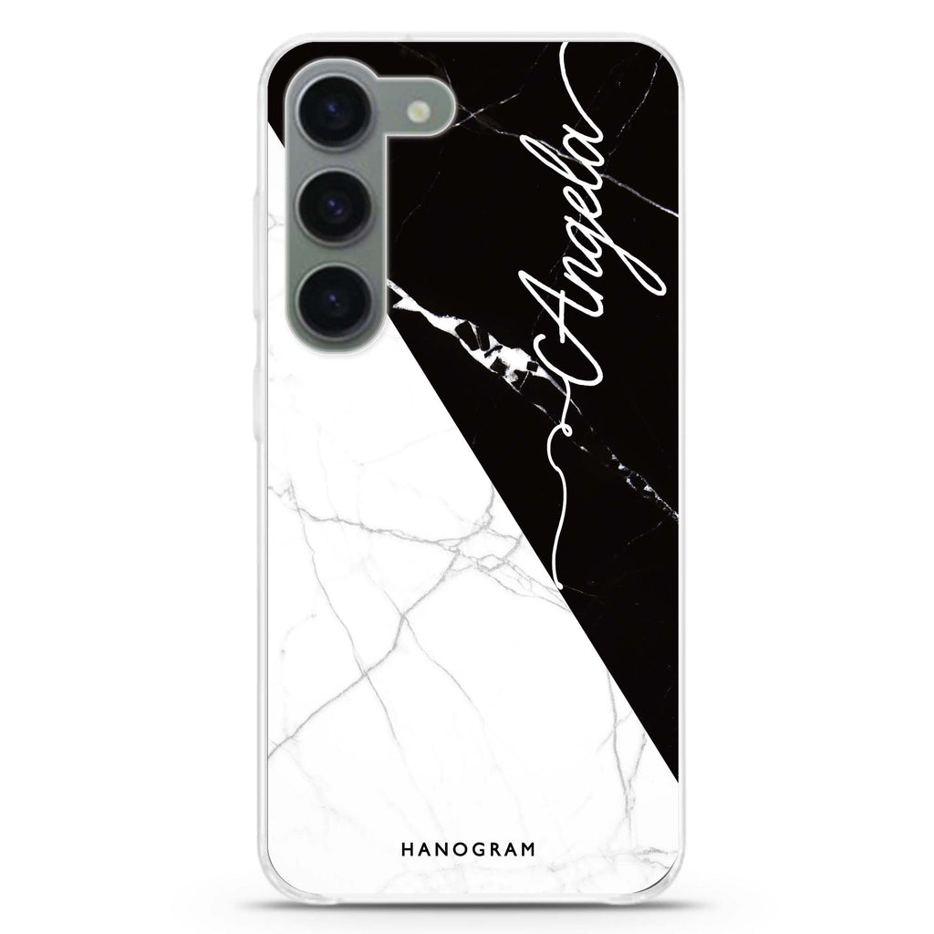 Black And White Marble Samsung Galaxy 水晶透明保護殼