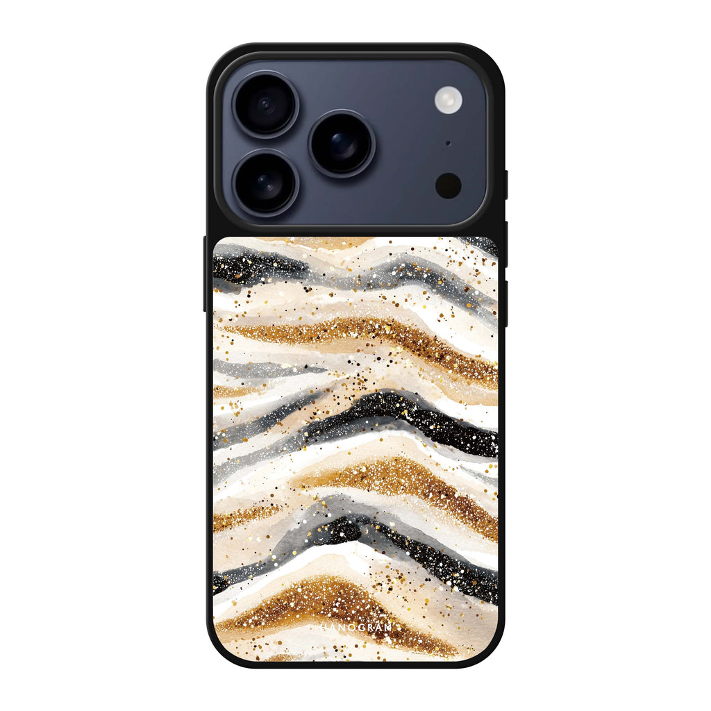 Golden Stripes 金色圖案 iPhone 17 Pro Max 鏡面手機殼主圖