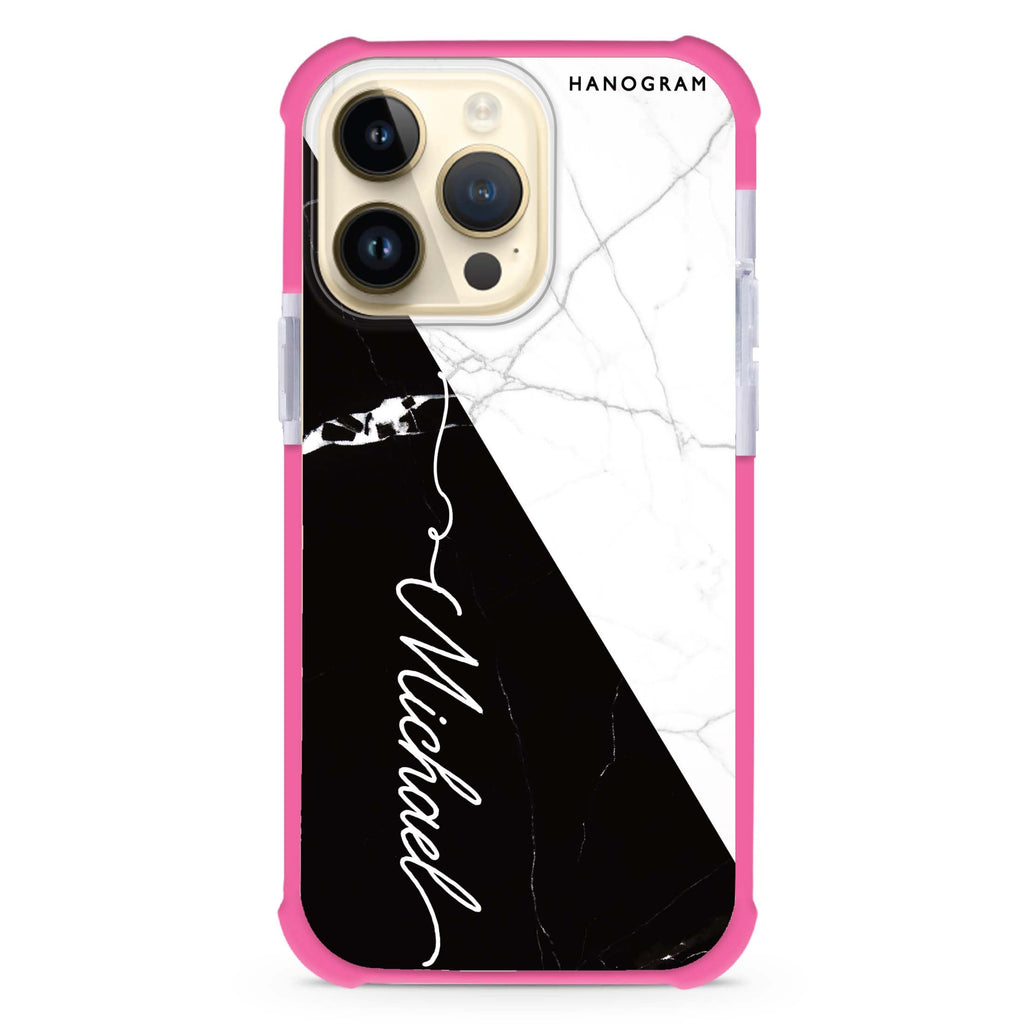 White And Black Marble 超強防摔保護殼