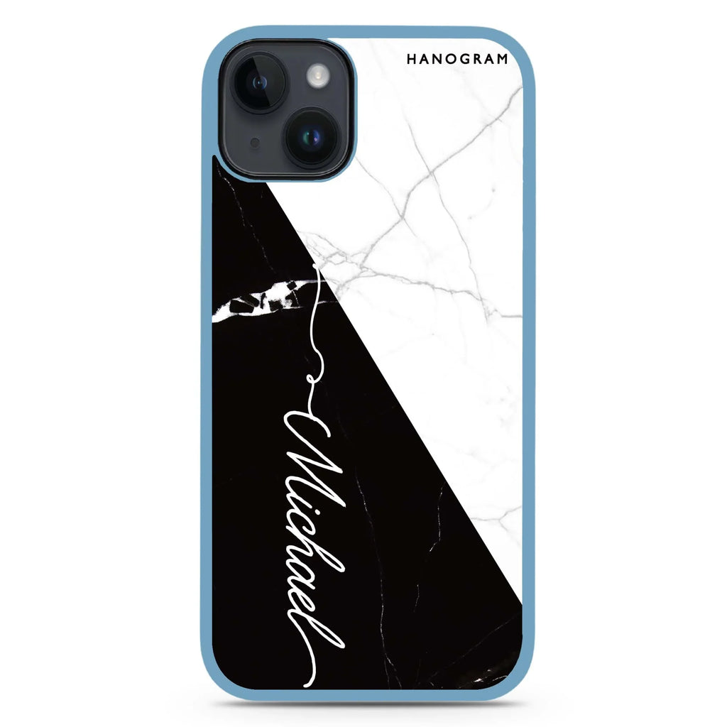 White And Black Marble iPhone 15 Plus 防衝擊保護殼