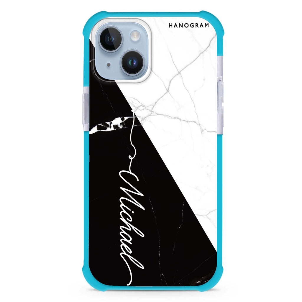 White And Black Marble 超強防摔保護殼