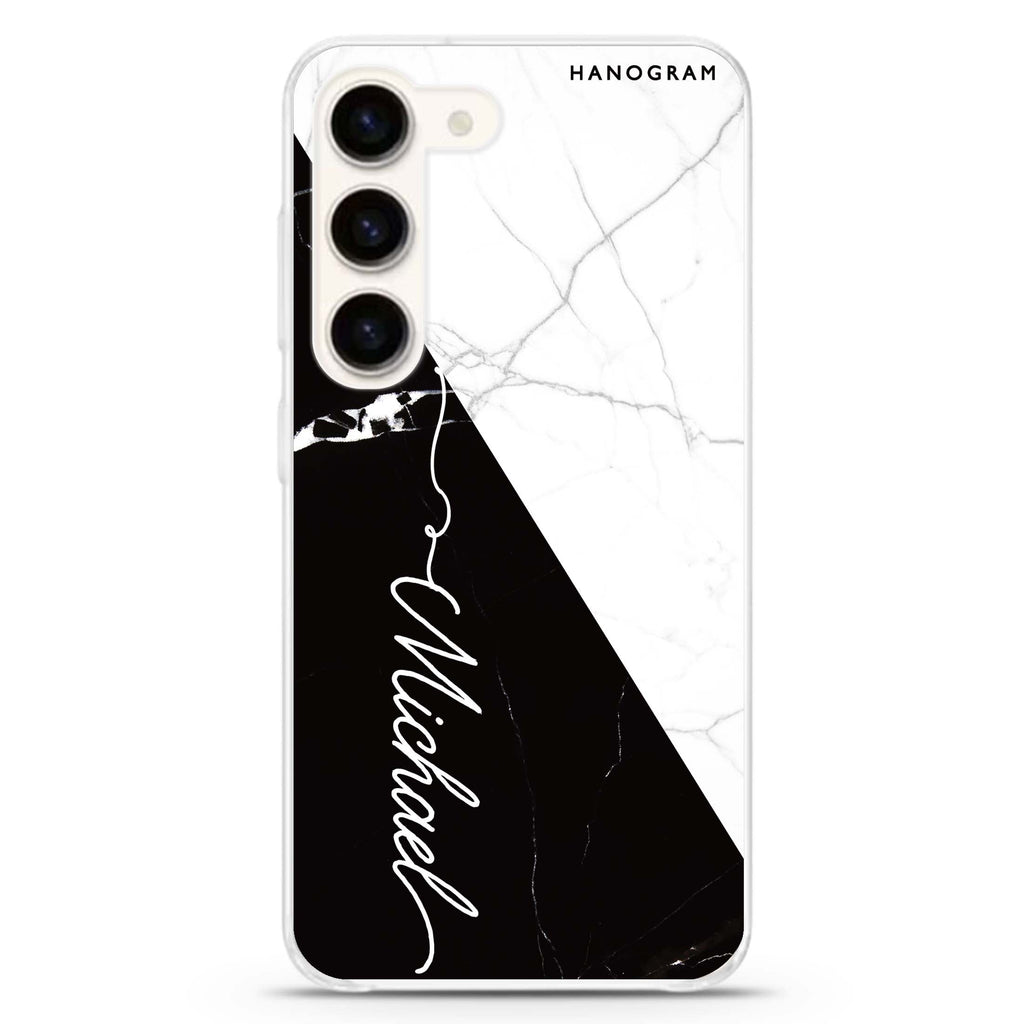 White And Black Marble Samsung Galaxy 水晶透明保護殼