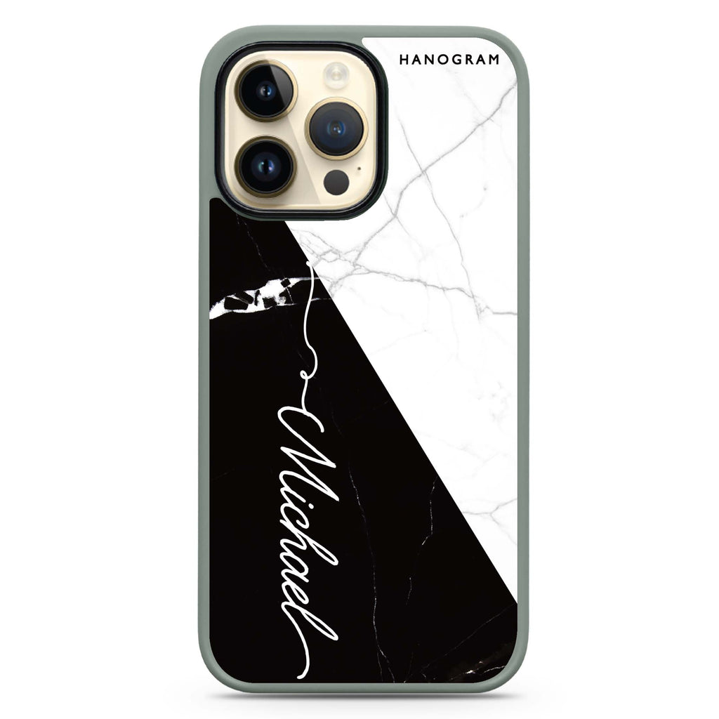 White And Black Marble 防衝擊保護殼