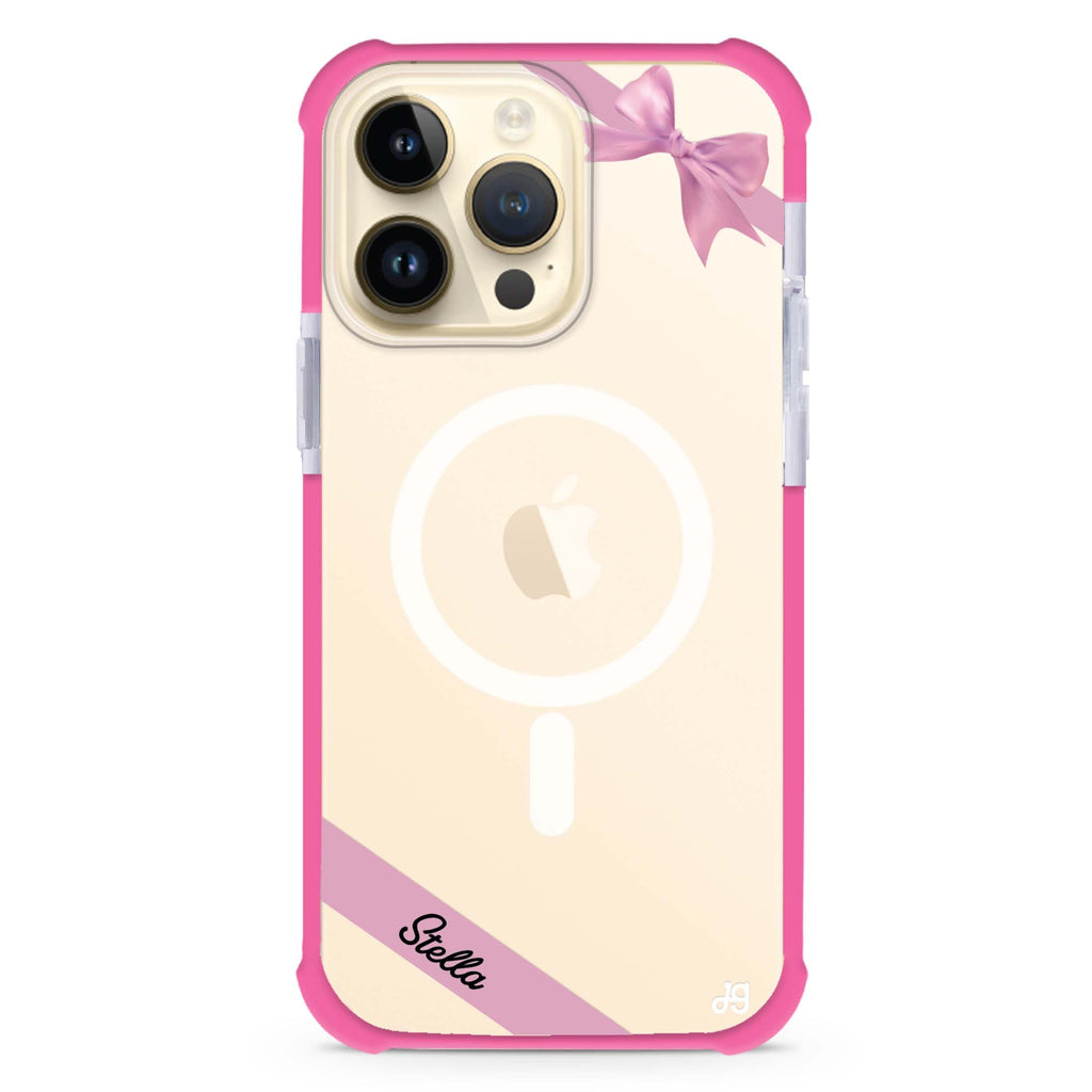 Pink Bow iPhone Magsafe 兼容超強防摔保護殼