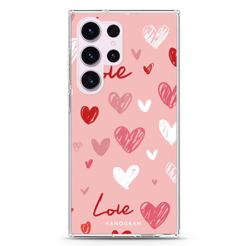 Love Grid Samsung Galaxy Ultra 透明保護殼，適用 S26/S25/S24/S23 Ultra，圖1