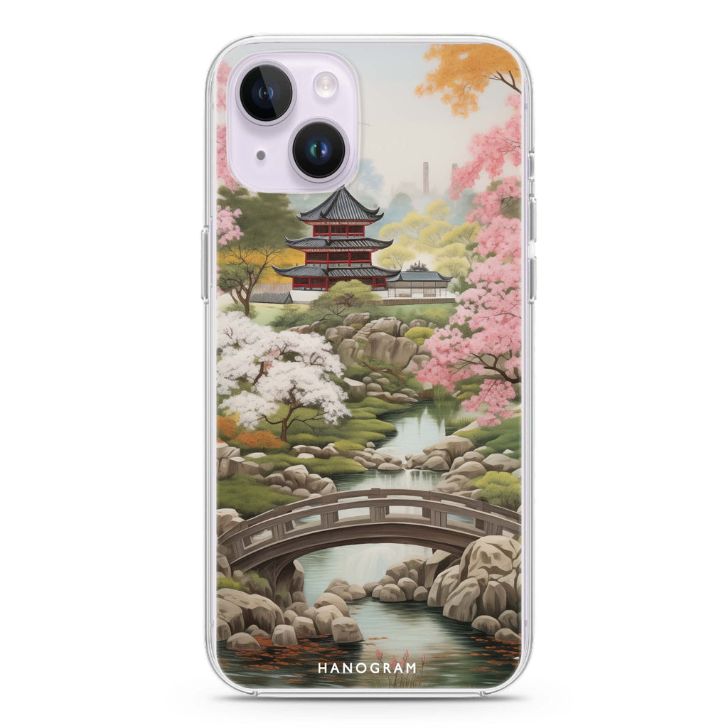 Oriental Blossom iPhone 14 Plus Magsafe 兼容水晶透明保護殼