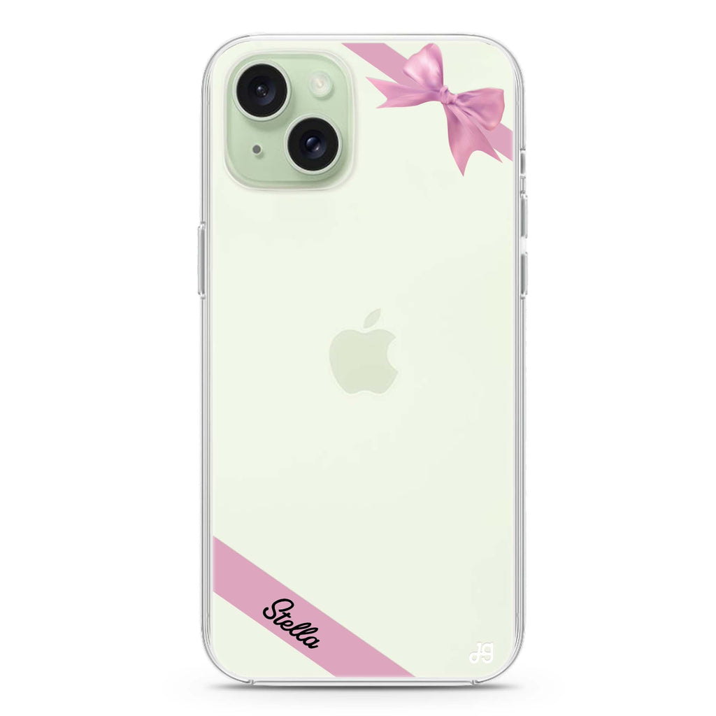 Pink Bow iPhone 15 水晶透明保護殼