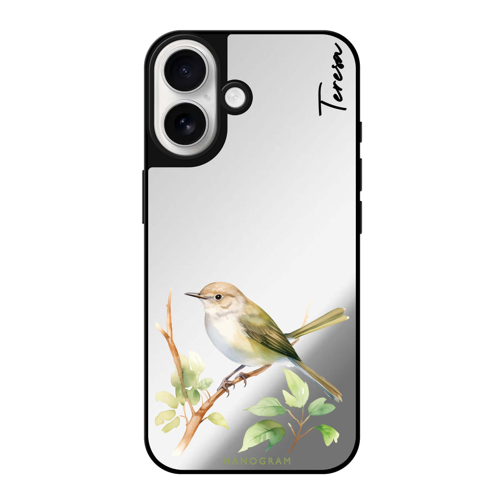 Reflective iPhone 16 Mirror Case –Warbler Whisper Design
