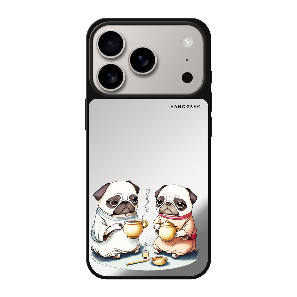 Pug Tea Time 狗狗茶 iPhone 17 Pro Max 鏡面手機殼主圖