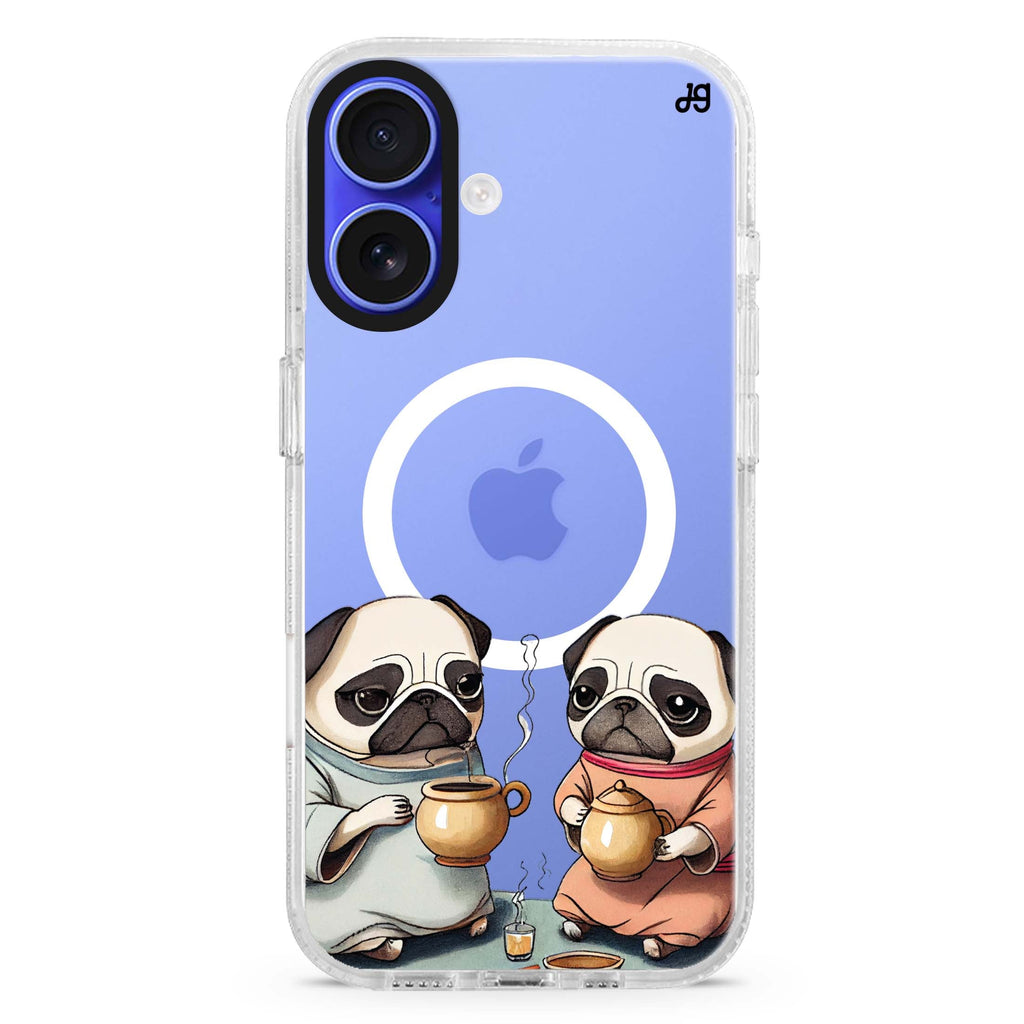 Pug Tea Time Magsafe 兼容水晶透明保護殼
