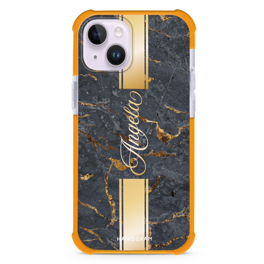 Luxury Gold Marble iPhone 15 Plus Magsafe 兼容超強防摔保護殼