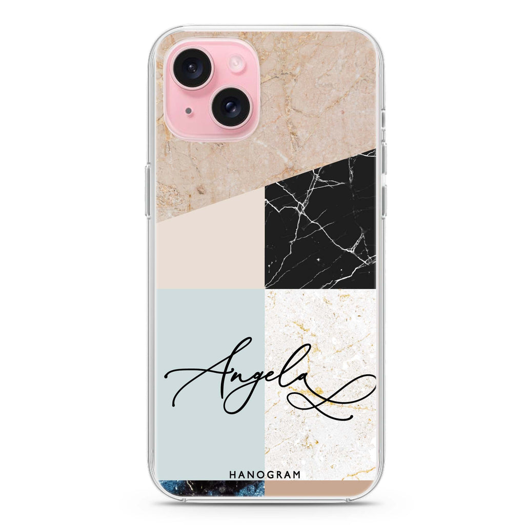 Marble Abstract V iPhone 15 Plus Magsafe 兼容水晶透明保護殼