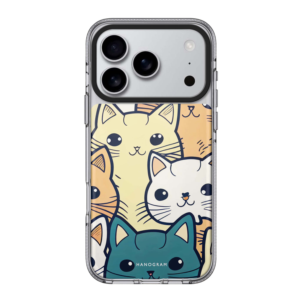 Look Cats II iPhone 17 Pro Max MagSafe 水晶透明保護殼 貓圖案設計 圖1