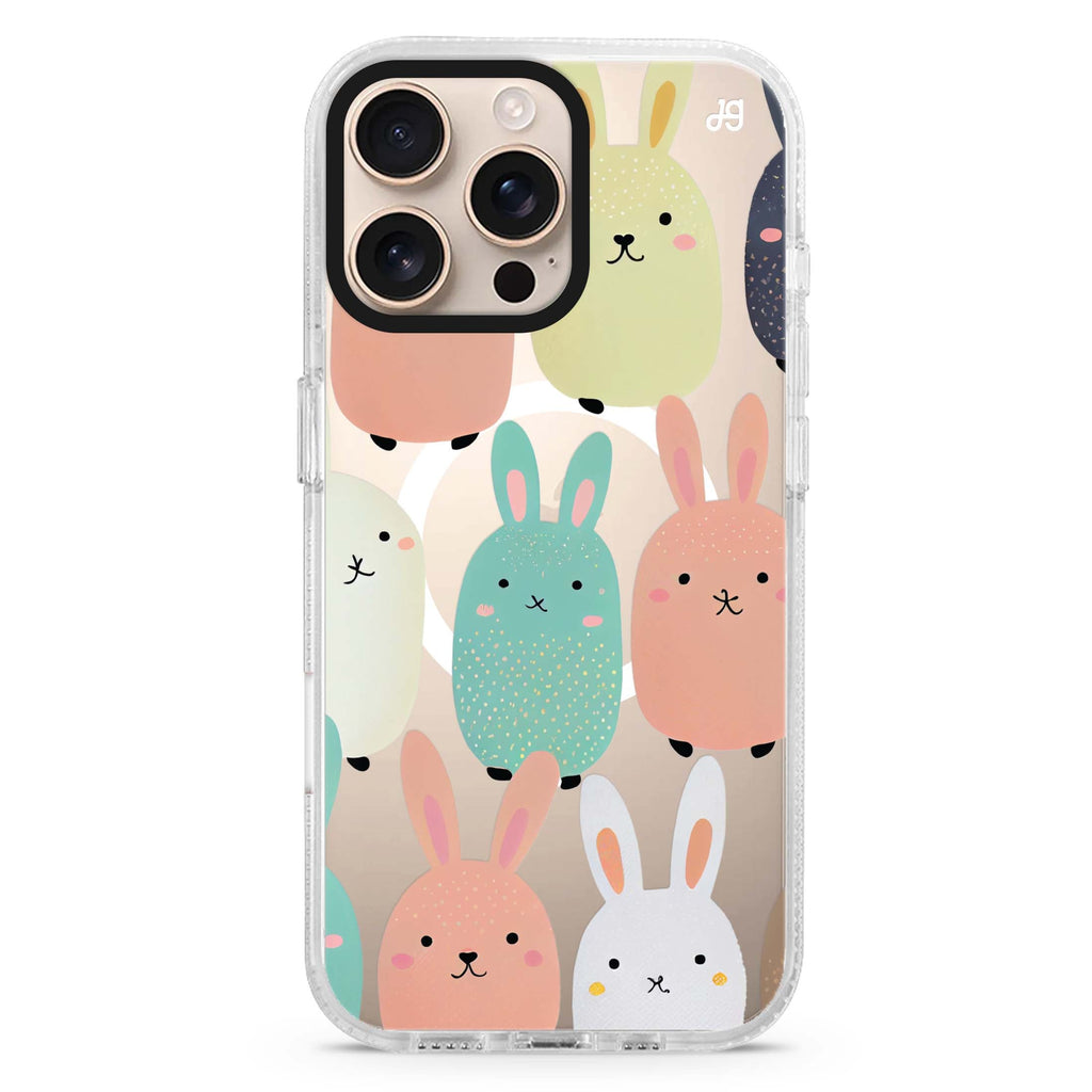Cute Bunny Magsafe 兼容水晶透明保護殼