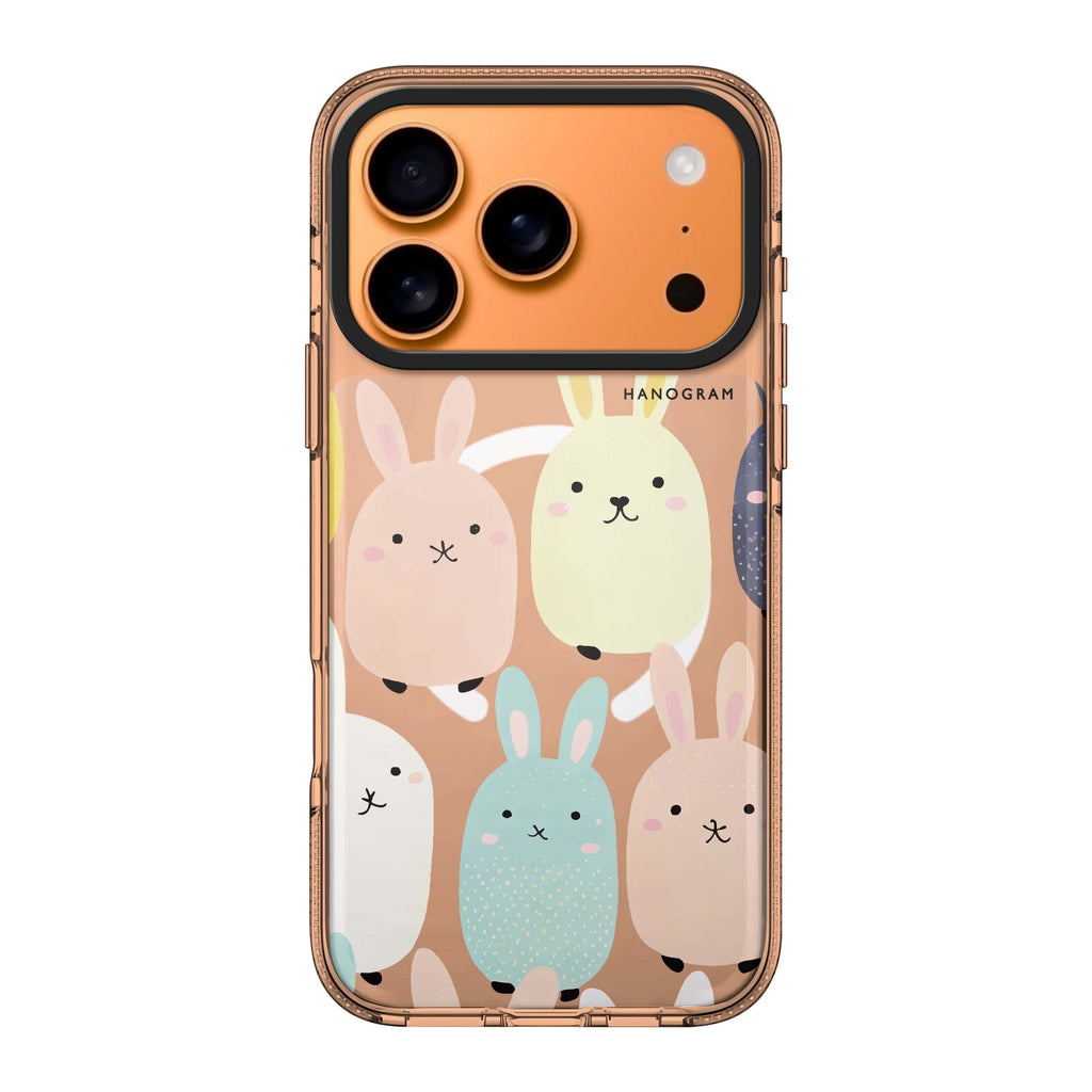 Cute Bunny iPhone 17 Pro Max MagSafe 水晶透明保護殼 兔子圖案設計 圖1