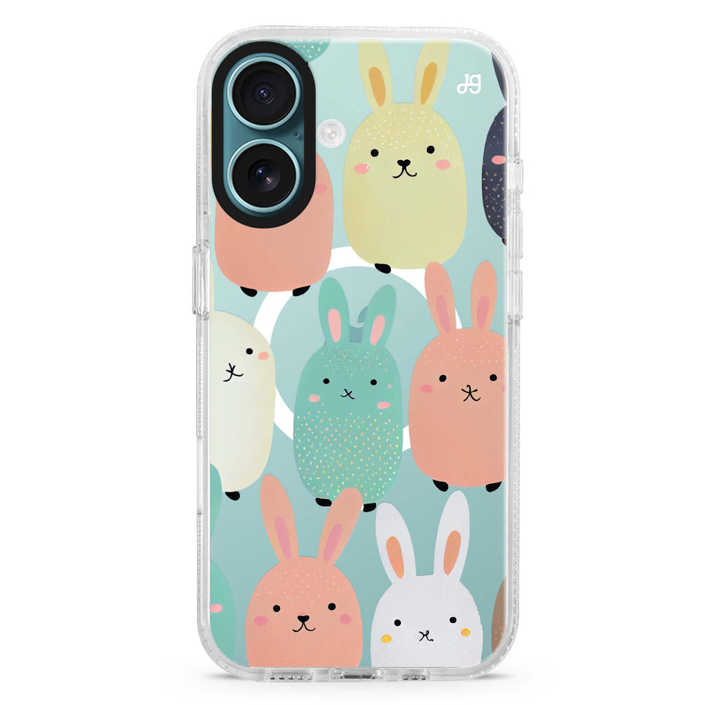 Cute Bunny Magsafe 兼容水晶透明保護殼