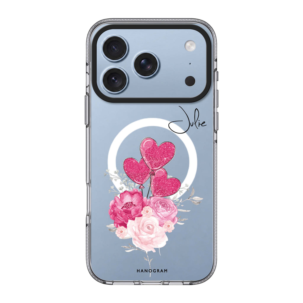 Sweet Heart With Rose 水晶透明保護殼
