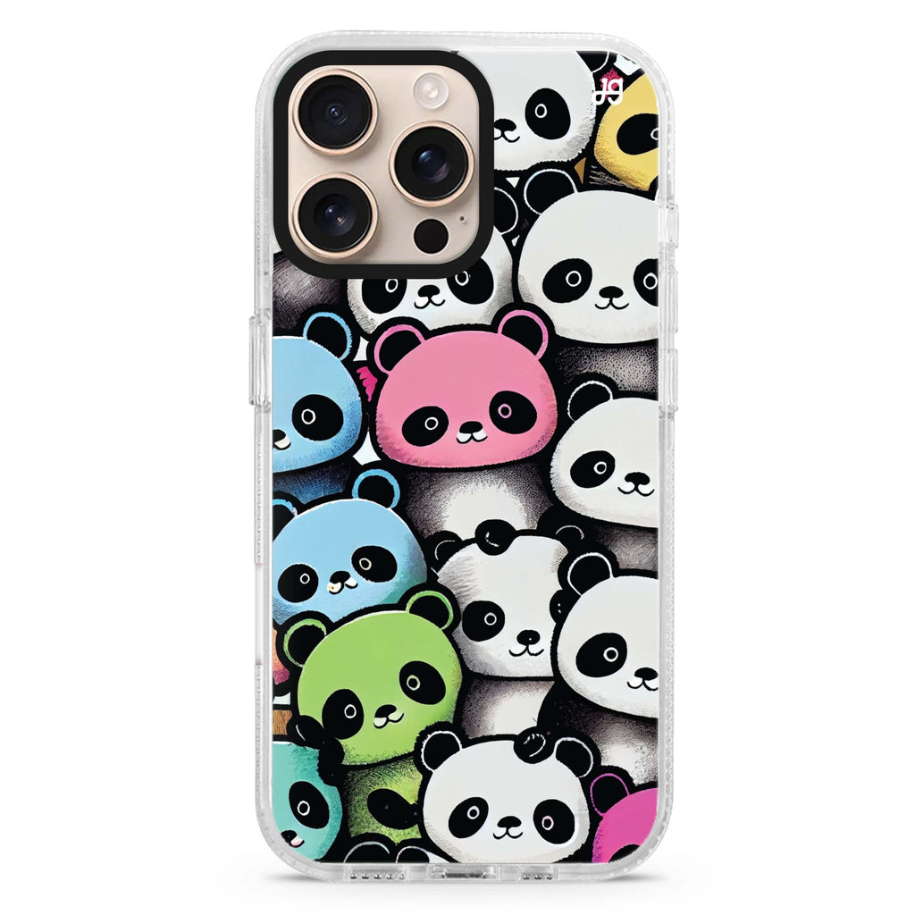 Cute Pandas Magsafe 兼容水晶透明保護殼