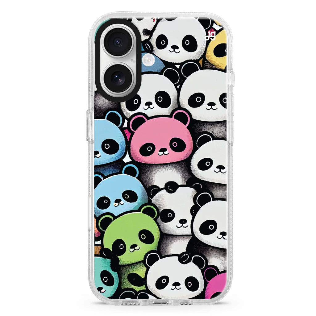 Cute Pandas Magsafe 兼容水晶透明保護殼