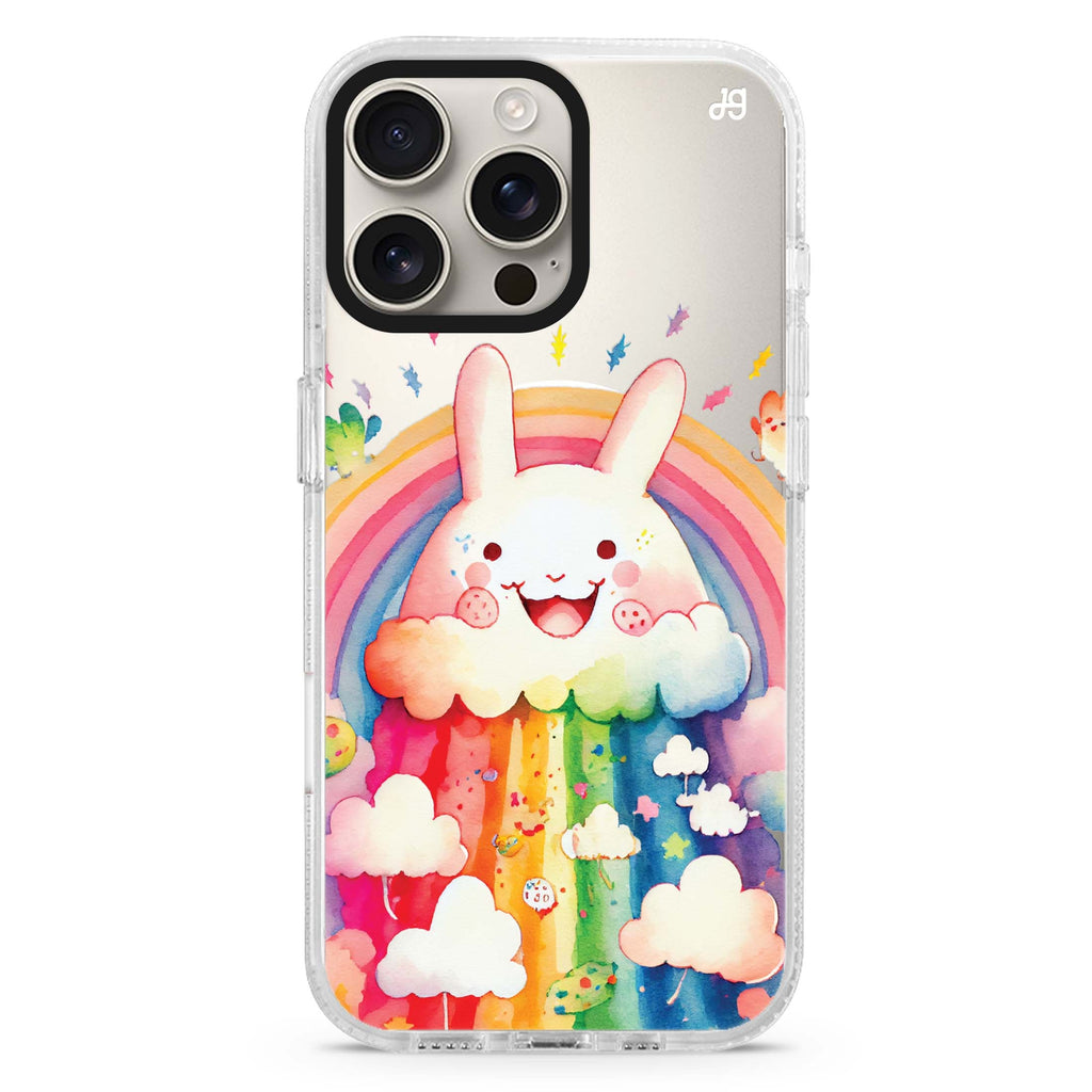 Rainbow Bunny Magsafe 兼容水晶透明保護殼