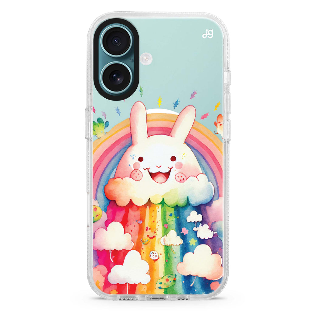 Rainbow Bunny Magsafe 兼容水晶透明保護殼