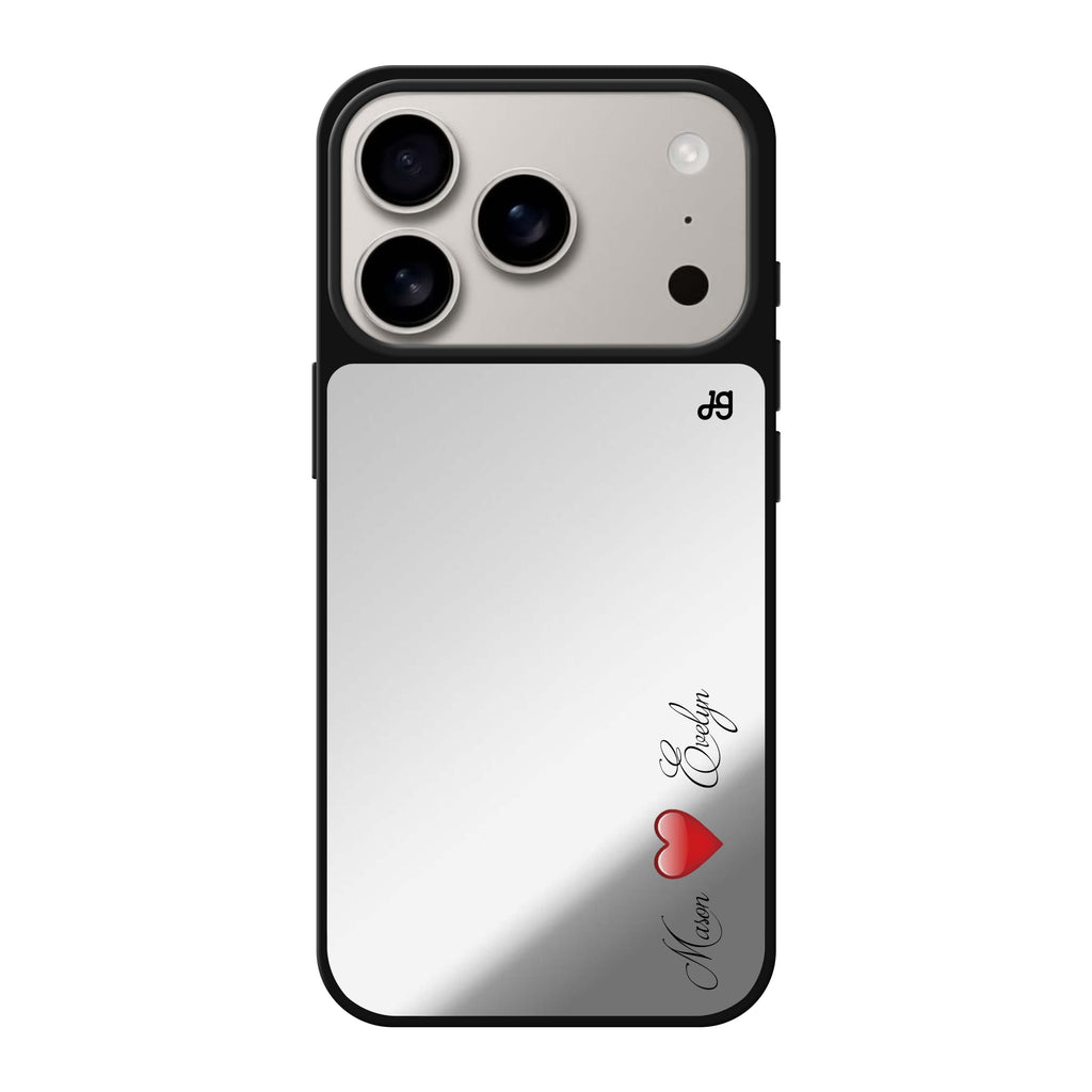You & Me 文字 iPhone 17 Pro Max 鏡面手機殼主圖