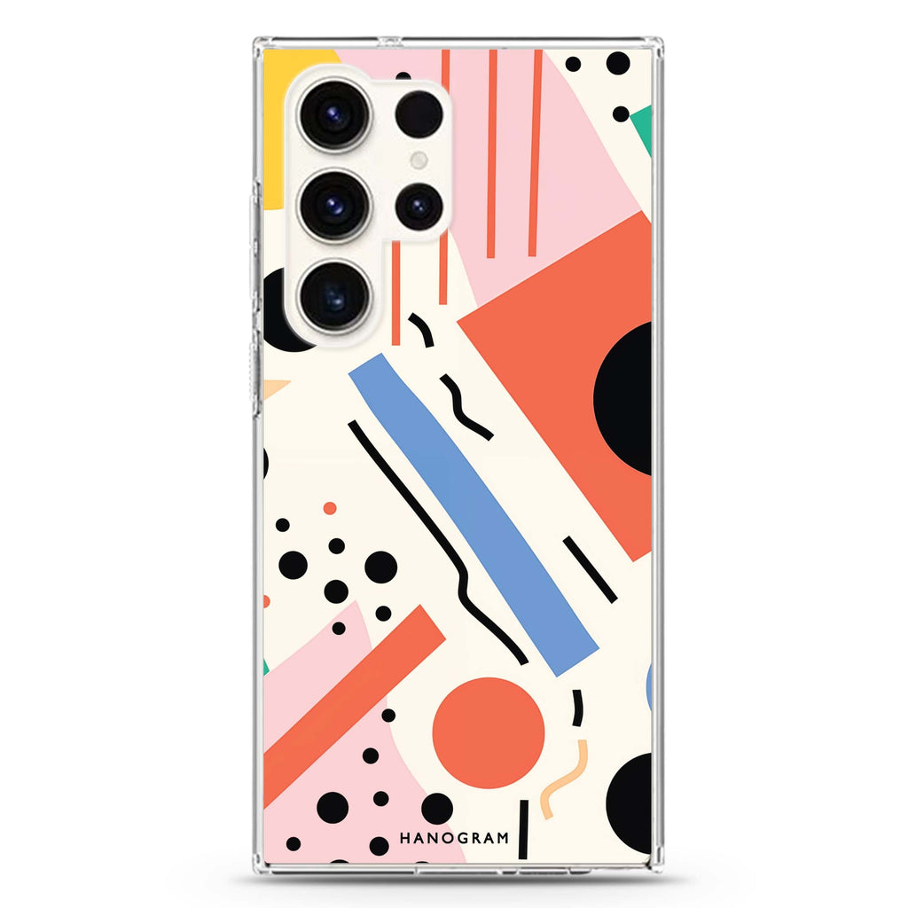Geometric Groove Samsung Galaxy Ultra 透明保護殼，適用 S26/S25/S24/S23 Ultra，圖1